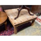 An Indonesian square bleached hardwood coffee table, width 80cm, height 40cm