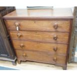 A Regency provincial oak chest of four drawers, width 101cm, depth 46cm, height 105cm