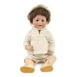 A Simon & Halbig bisque character doll, German, circa 1920, impressed 1488 SIMON & HALBIG 6, with