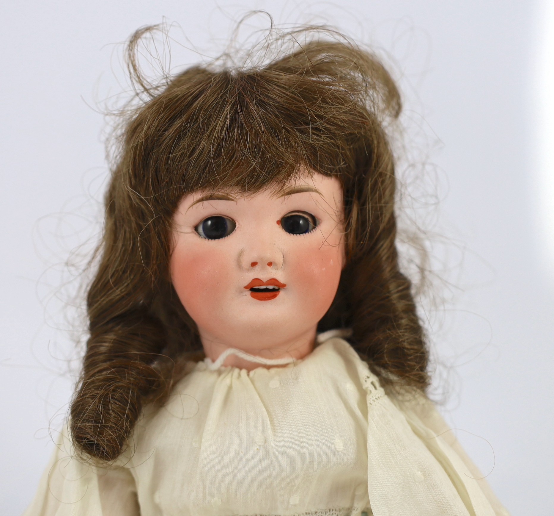 An SFBJ bisque doll, French, circa 1925, impressed 301 4, with open mouth, upper teeth, weighted - Image 2 of 2