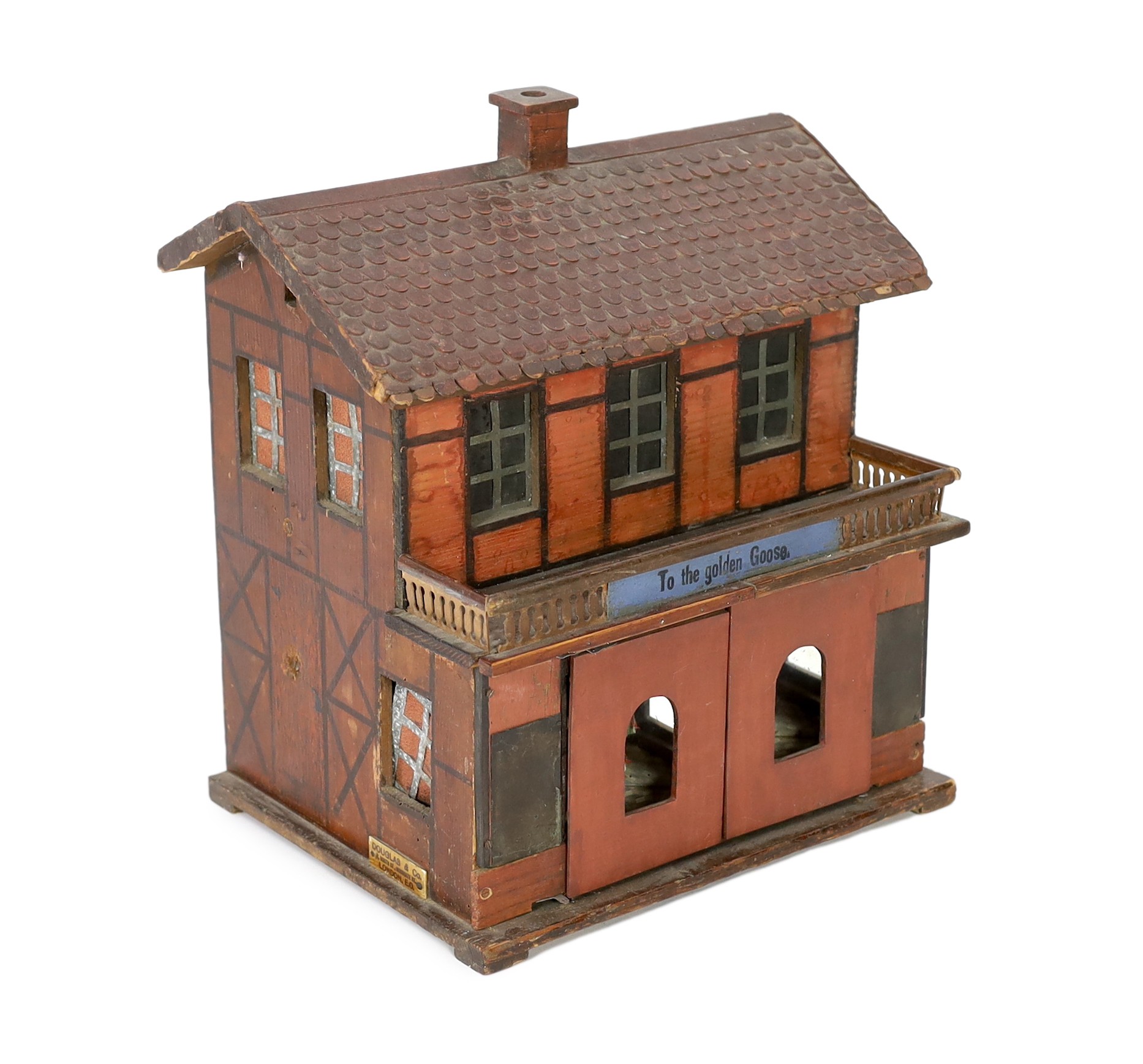 ‘To The Golden Goose’: A rare German musical toy modelled as two storey half-timbered building, - Image 2 of 5