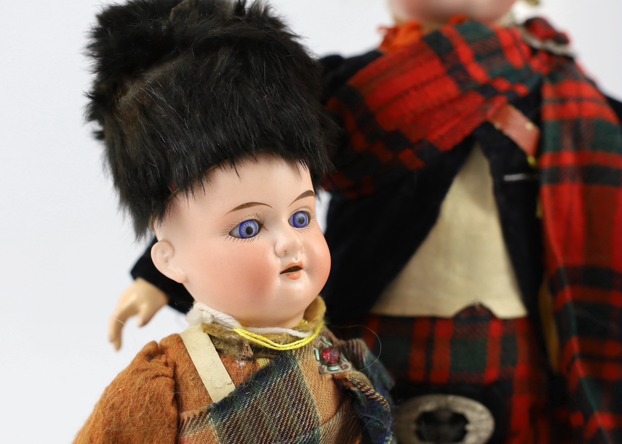 An Armand Marseille bisque Scottish soldier doll, German, circa 1900, impressed 390 A 6/0 M, with - Image 2 of 4