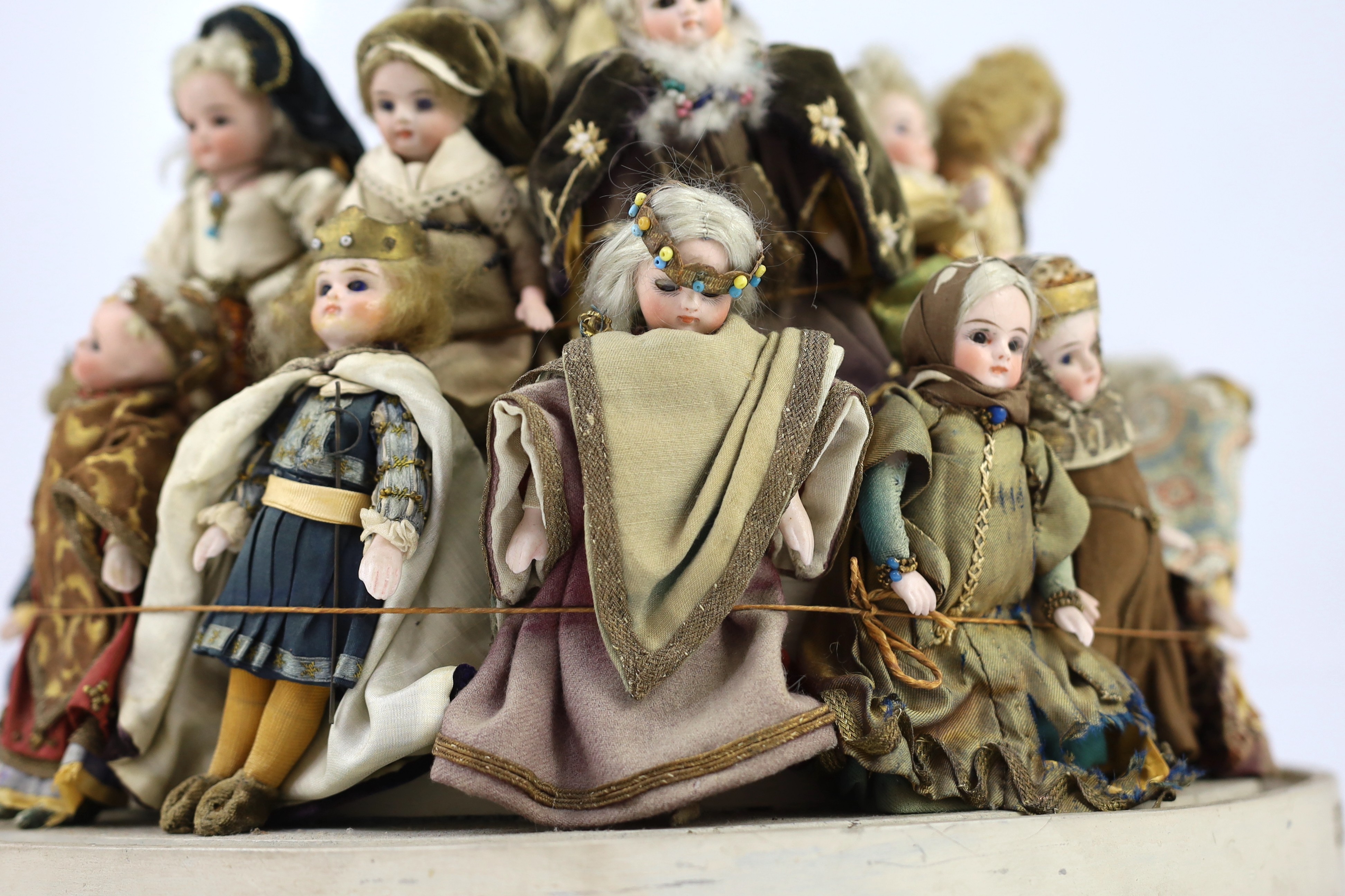 A rare collection of twenty-three German all-bisque dolls, circa 1910, jointed at the shoulders - Image 5 of 12