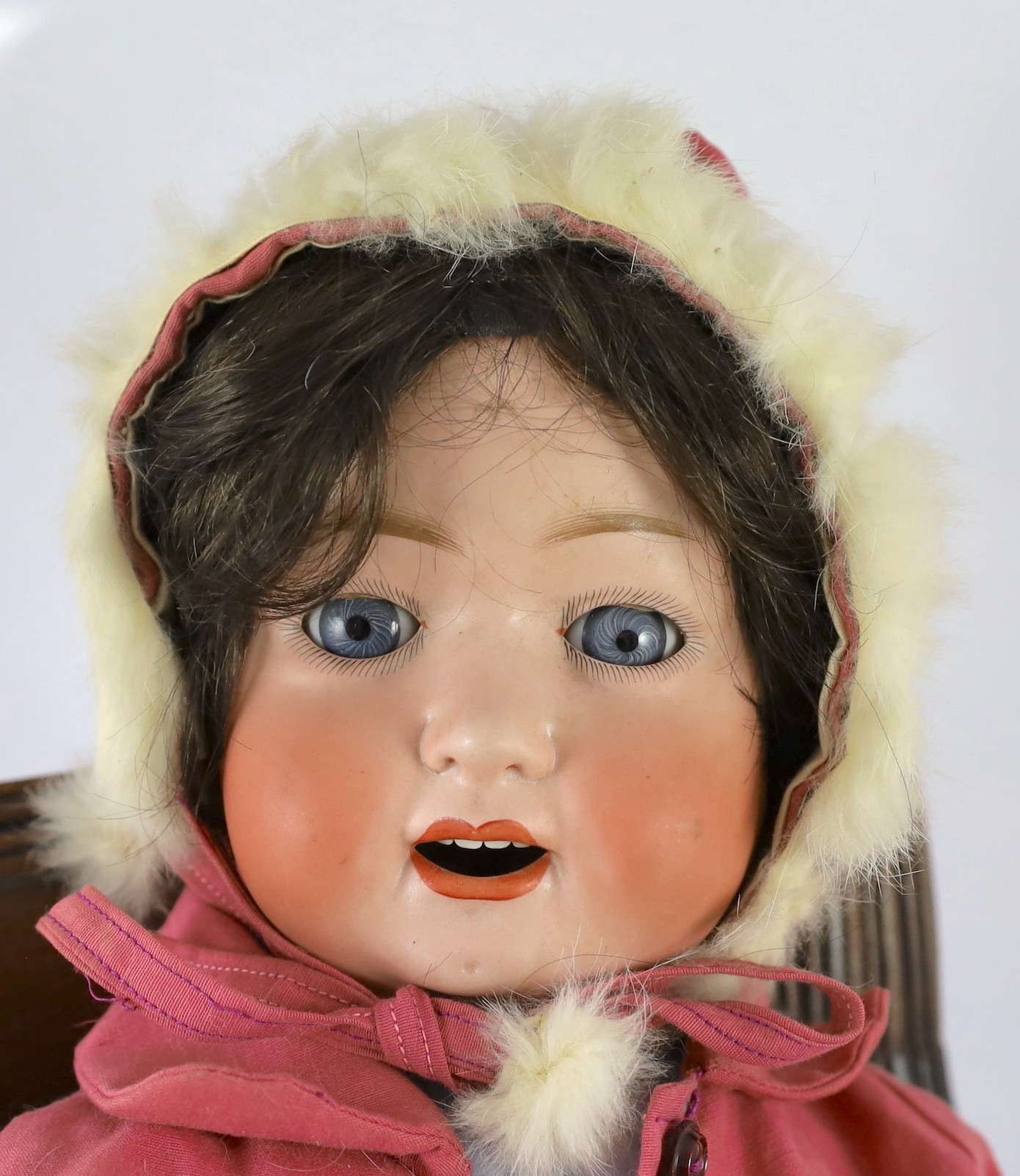 A Heubach Koppelsdorf bisque doll, German, circa 1914, impressed 267 - 9, with open mouth and - Image 2 of 2