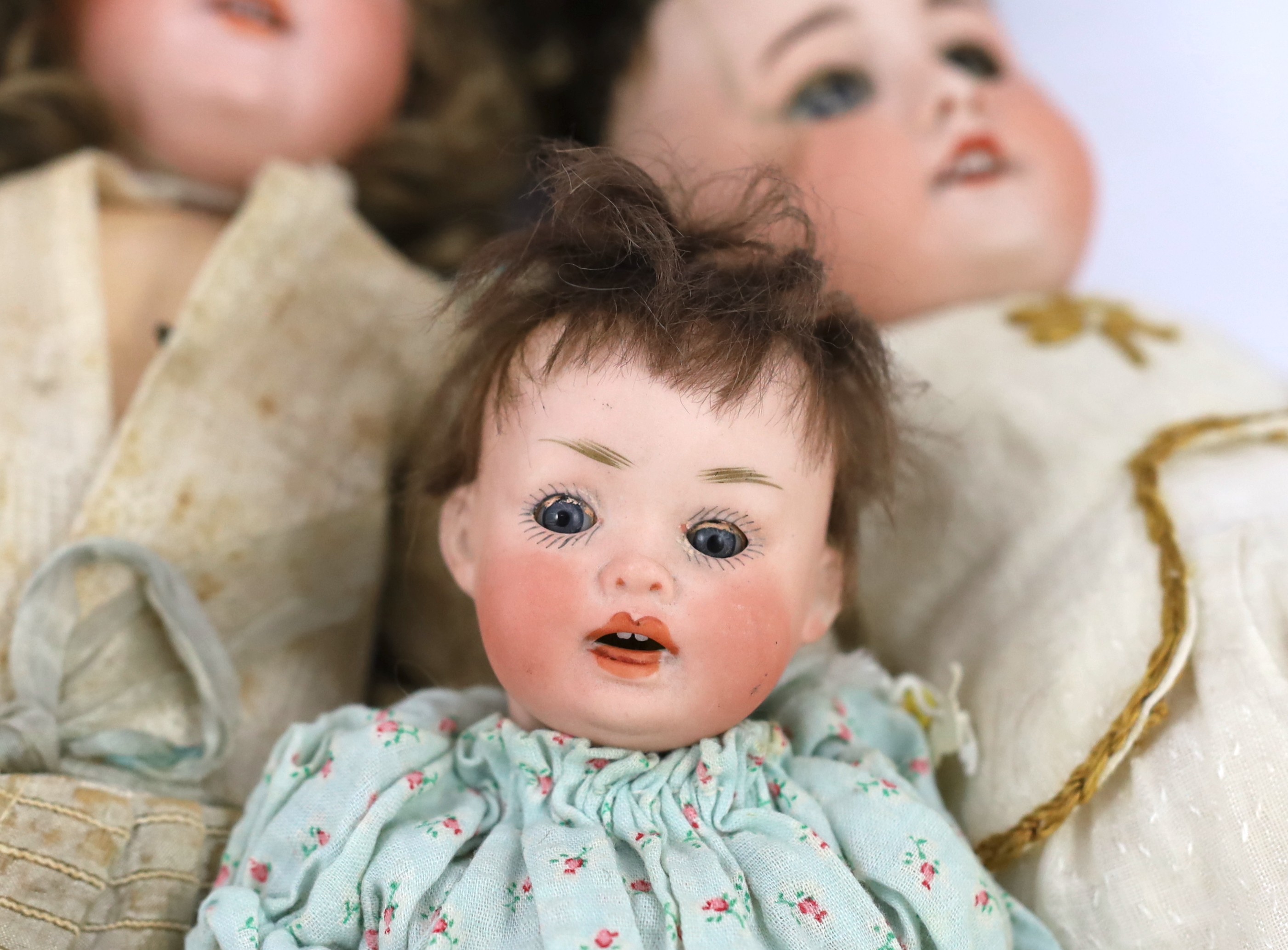 An Armand Marseille bisque doll, German, circa 1912, impressed 390n A. 1½ M. with open mouth and - Image 2 of 5