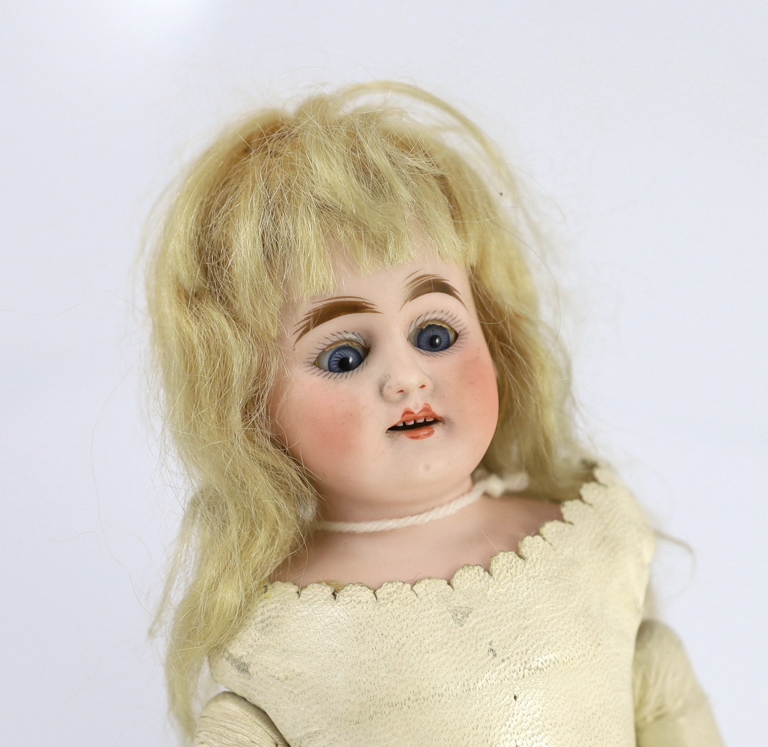 An Armand Marseille shoulder-bisque doll, German, circa 1896, impressed 309 3, with open mouth and - Image 2 of 2