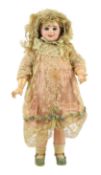 A fine and rare Jumeau pressed bisque two-faced doll, French, circa 1885, with crying and laughing