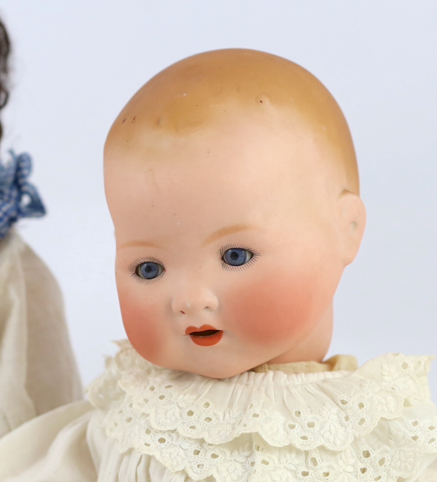 Two Armand Marseille bisque dolls, the first impressed 390n A. 6½ M. with weighted brown glass eyes, - Image 3 of 5