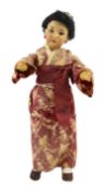 A Simon & Halbig bisque Oriental doll, German, circa 1910, impressed 1329 Halbig 5, with open