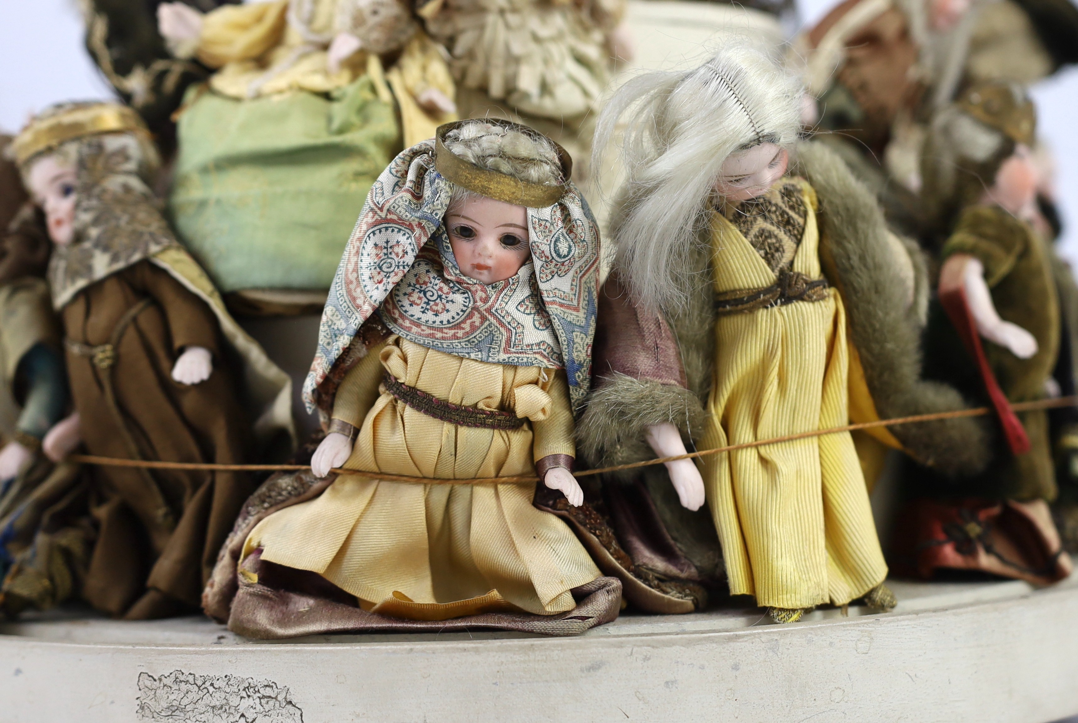 A rare collection of twenty-three German all-bisque dolls, circa 1910, jointed at the shoulders - Image 7 of 12