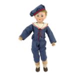 A Gebrüder Heubach bisque character doll, German, circa 1920, impressed 10532 8, with open mouth and