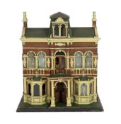 A Moritz Gottschalk furnished dolls’ house, circa 1885, elaborately made as a grand double-fronted