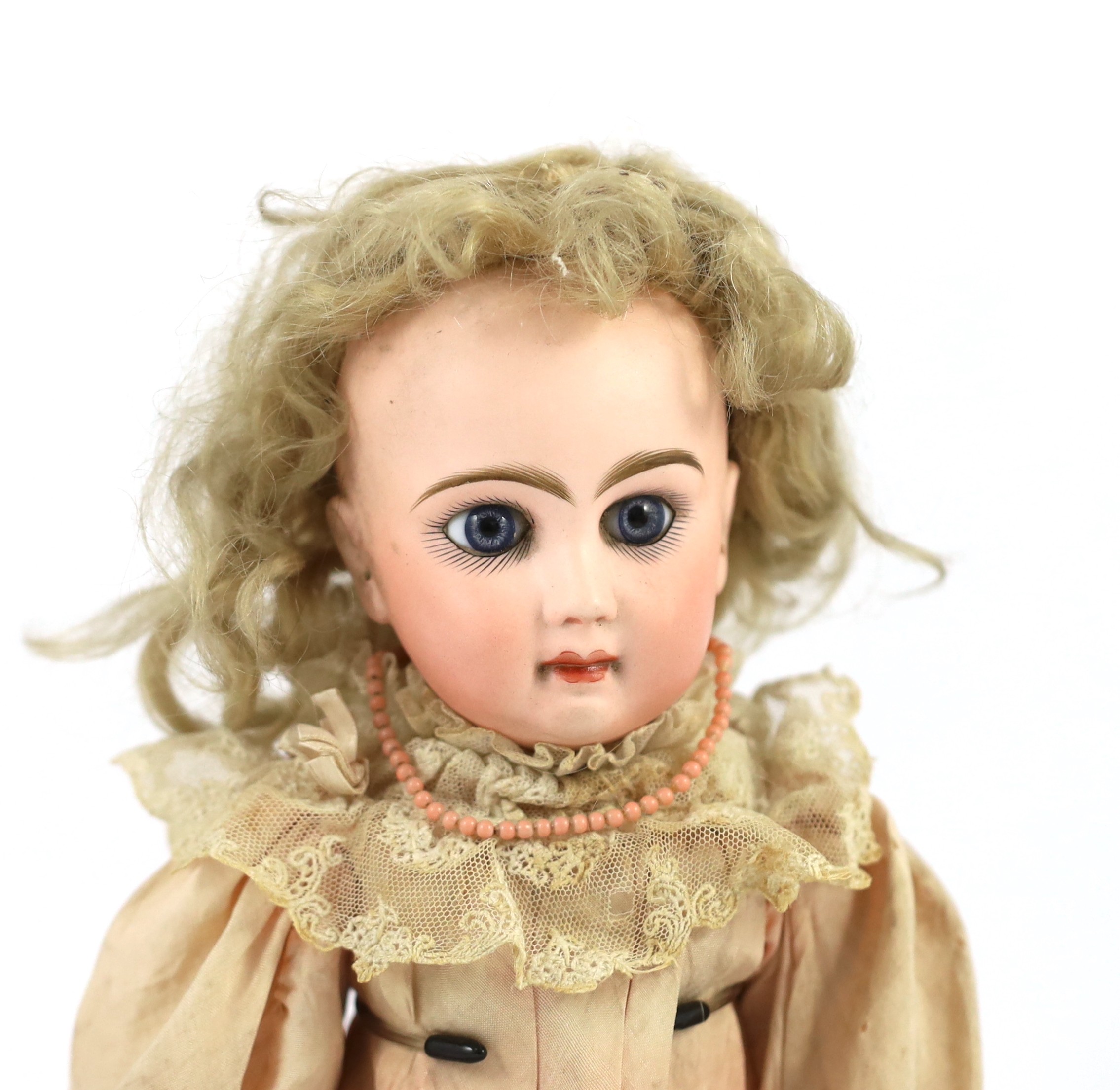 A Jumeau Bisque child doll, circa 1895, on a jointed composition body, with fixed blue eyes, - Image 2 of 3