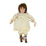 A Franz Schmidt & Co. walking doll, German, circa 1902, impressed 21 FS&C 1250/3/0, with open