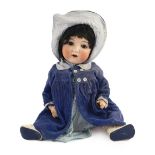 An Armand Marseille bisque doll, mould 995 with sleeping eyes and open mouth, bent-limb