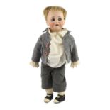 A J D Kestner bisque doll , mould 260 with sleeping eyes and open mouth, jointed wood and