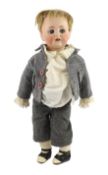 A J D Kestner bisque doll , mould 260 with sleeping eyes and open mouth, jointed wood and