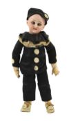 A Simon & Halbig bisque character doll, German, circa 1880, impressed 749 DEP 3/0, with open mouth