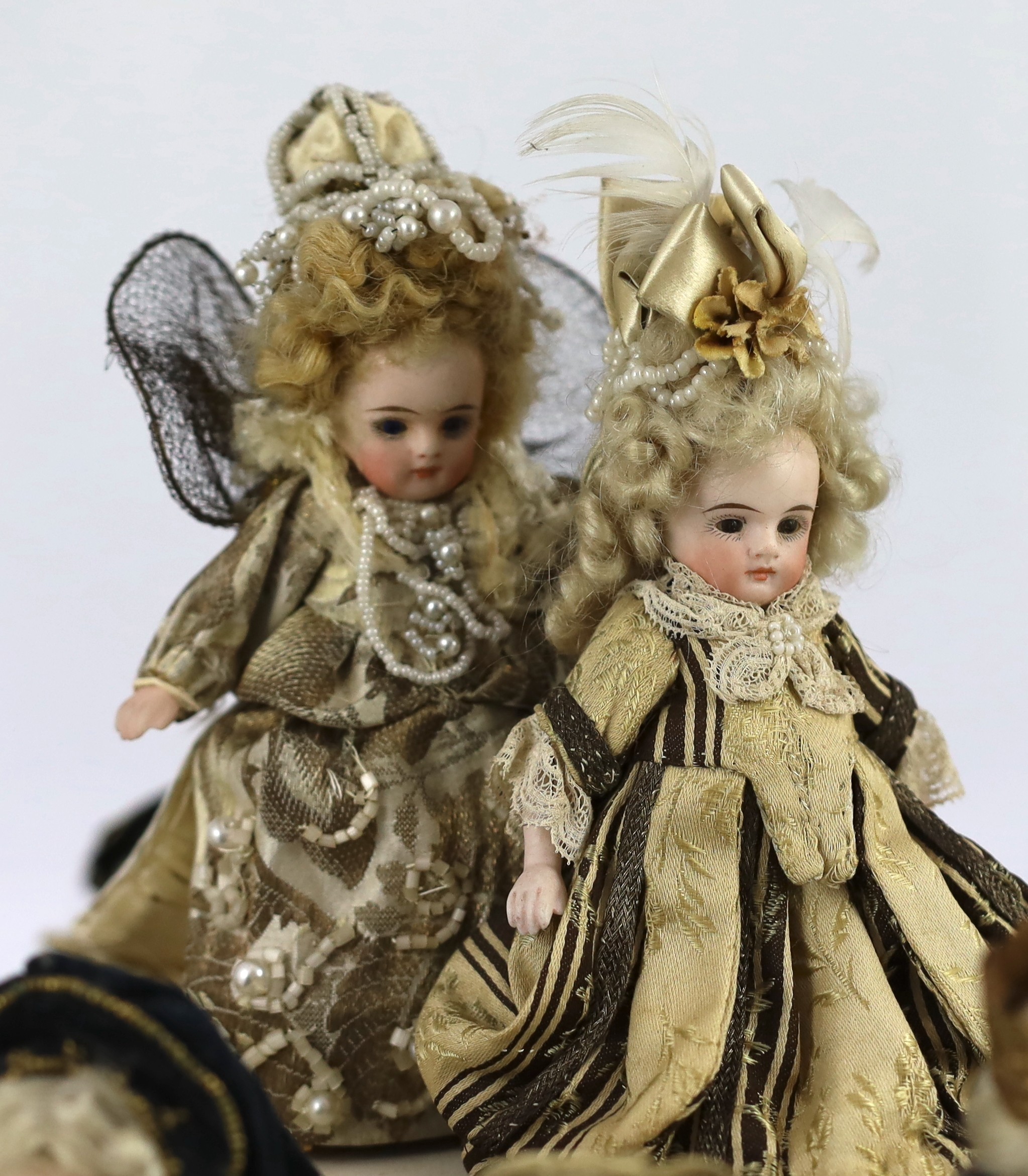 A rare collection of twenty-three German all-bisque dolls, circa 1910, jointed at the shoulders - Image 3 of 12