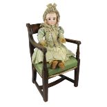 A Jules Steiner Bourgoin bisque doll, French, circa 1880, impressed Sie C 0 and stamped in red