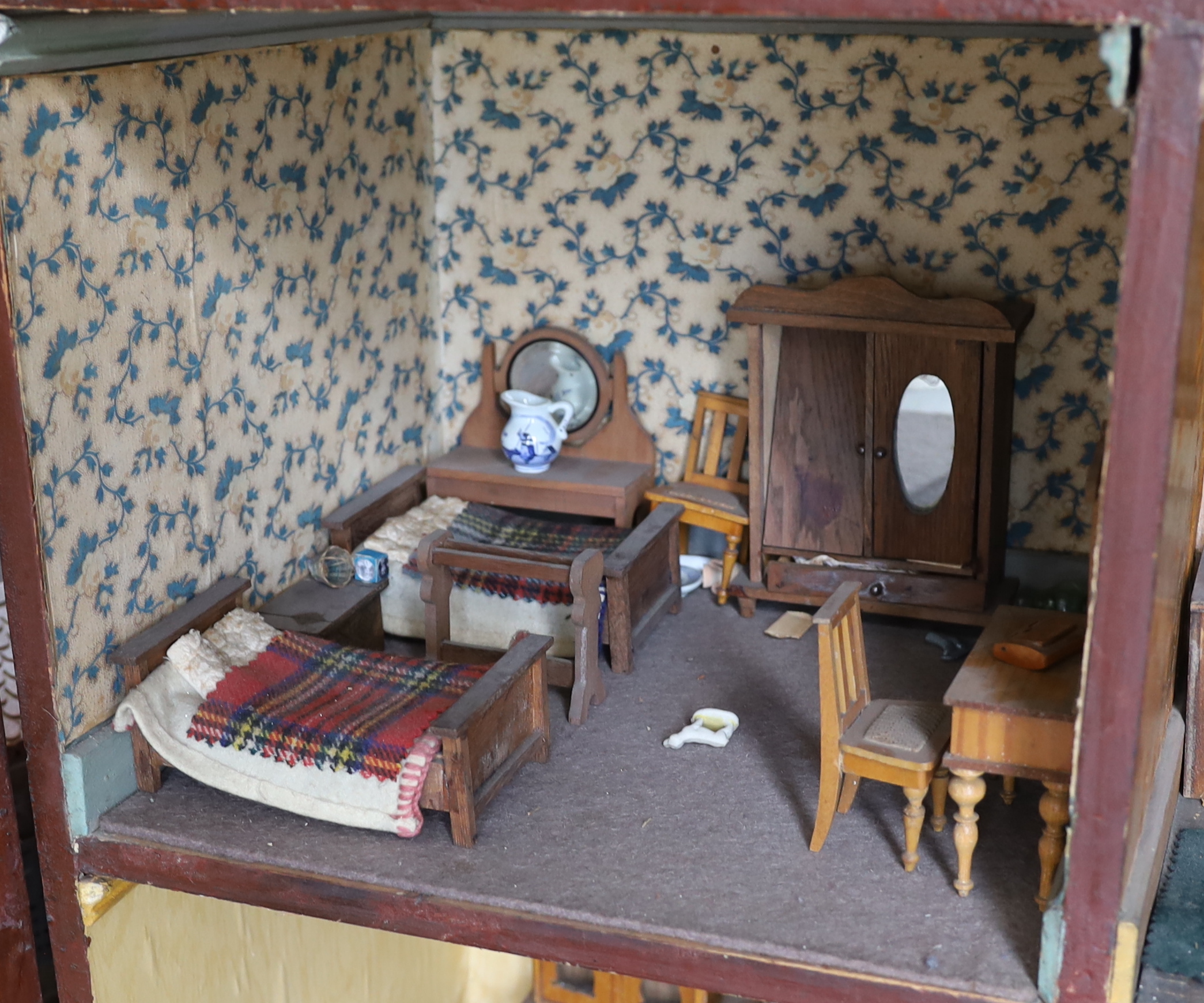 'Rocking Villa': A Victorian furnished dolls’ house, circa 1880, modelled as a double-fronted - Image 7 of 7