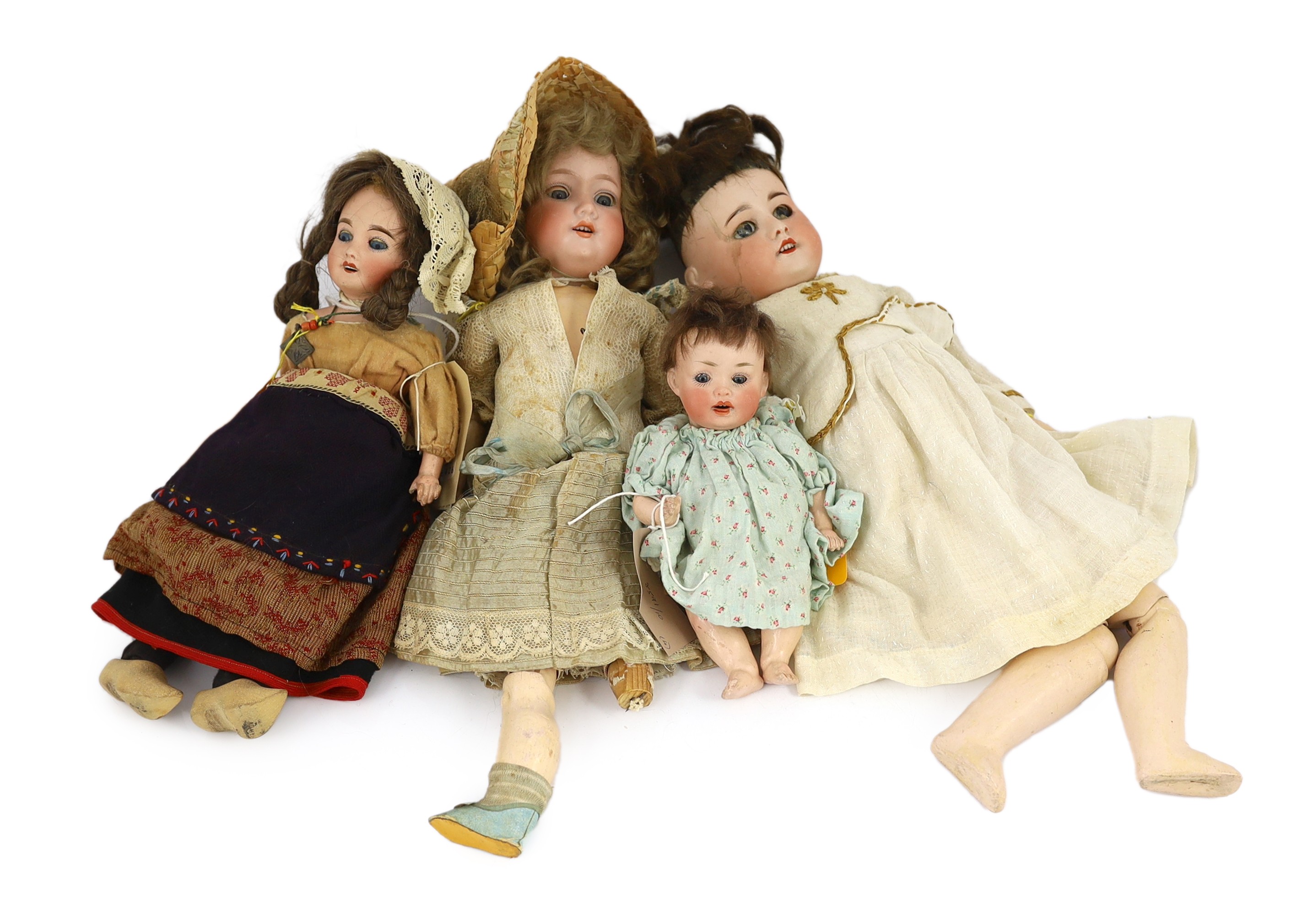 An Armand Marseille bisque doll, German, circa 1912, impressed 390n A. 1½ M. with open mouth and