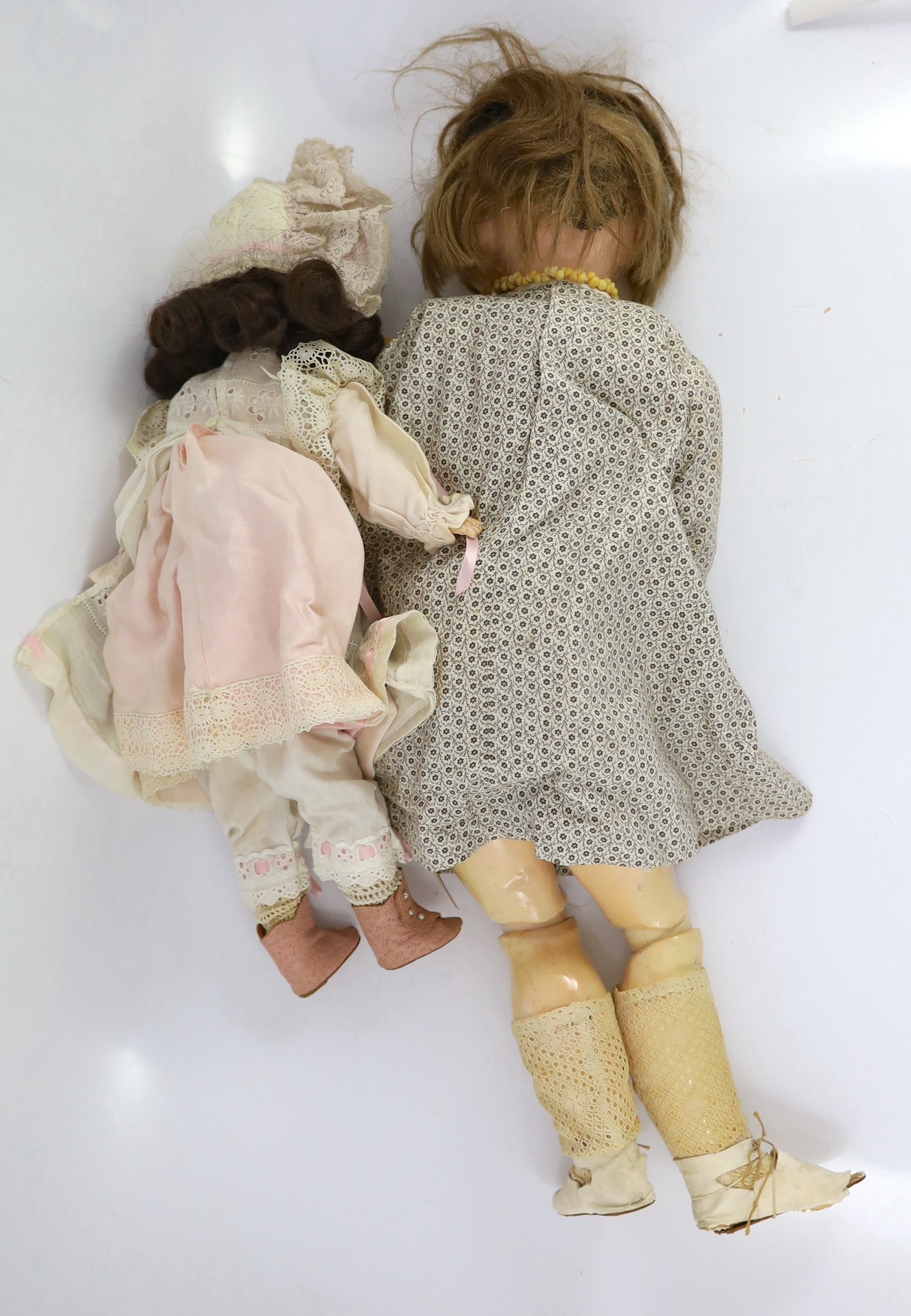 An unusual composition headed doll, German, circa 1900, indistinctly impressed 46, with open - Image 4 of 4