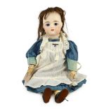 A Fleischmann & Bloedel Eden Bébé pressed bisque doll, French, circa 1890, impressed EDEN BEBE PARIS