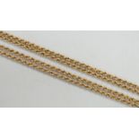 An Edwardian 15ct rope twist guard chain, 163cm, 39.7 grams.