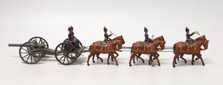 Britains set 144, Royal Field Artillery at the walk, in box, pre-war