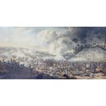 Cooper & Sutherland after Alken, coloured aquatint, 'The Battle of Waterloo', overall 57 x 99cm,