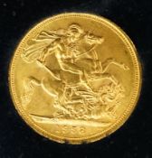 An Elizabeth II gold sovereign 1958