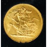 An Elizabeth II gold sovereign 1958