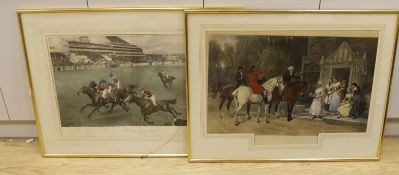 Two equestrian prints, 'The King's Derby 1909', overall 50 x 76cm and 'The Toast', 50 x 76cm