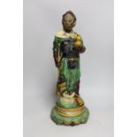 A Chinese sancai glazed figure of Li Tieguai, probably Ming dynasty, 45.5cms high