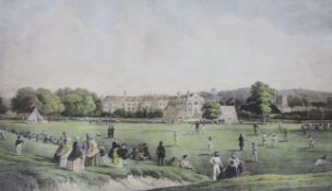 Walton after Dodd, colour print, 'The Cricket Match, Tonbridge School', overall 63 x 93cm