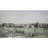 Walton after Dodd, colour print, 'The Cricket Match, Tonbridge School', overall 63 x 93cm