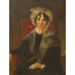 Attributed to John Prescott Knight, RA, B(1803-1881), oil on board, Portrait of Sarah, daughter of