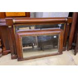 Two Victorian overmantel mirrors, larger width 91cm, height 59cm