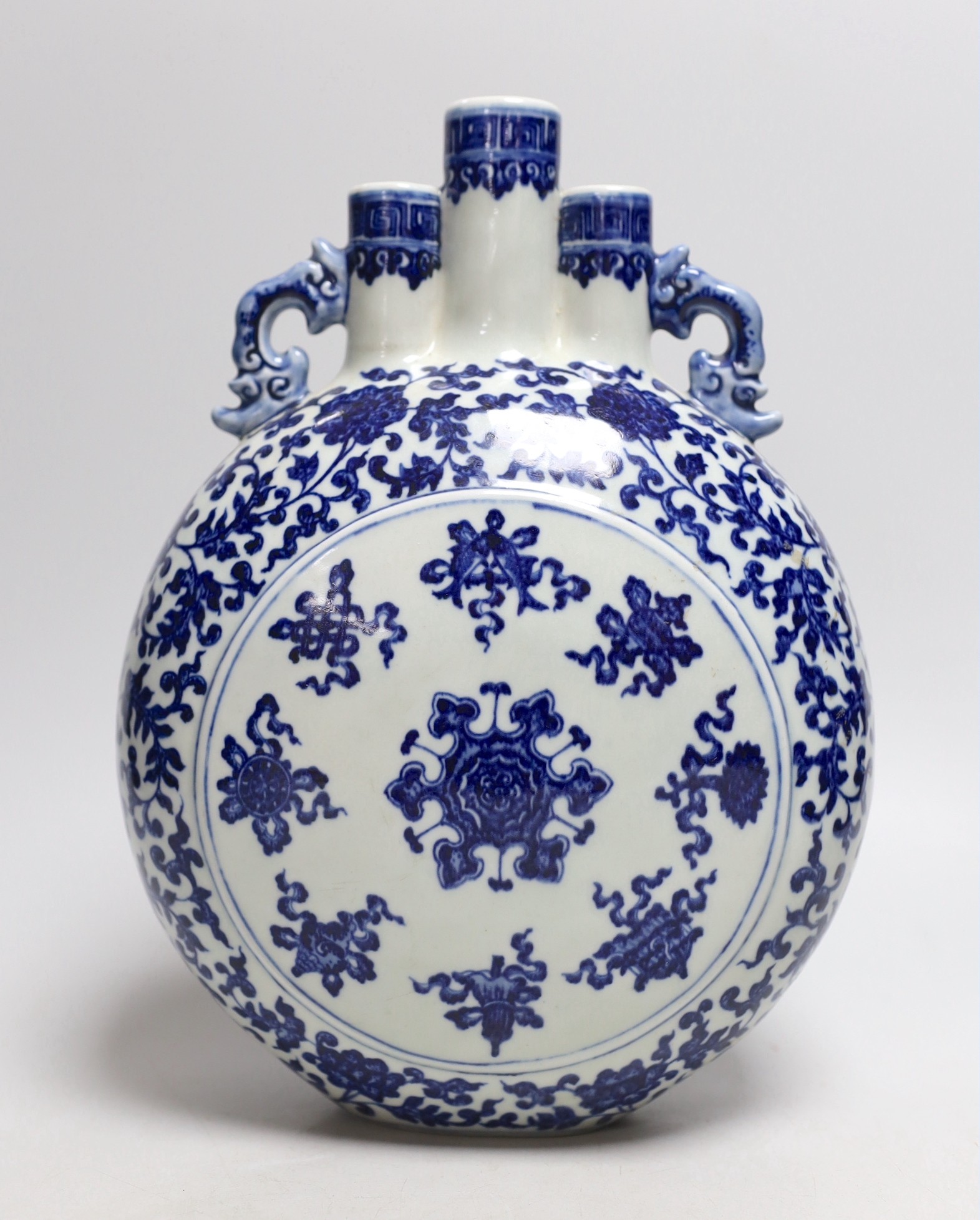 A Chinese blue and white moonflask, 28.5cm high