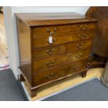 A George III mahogany secretaire chest, width 99cm, depth 52cm, height 98cm