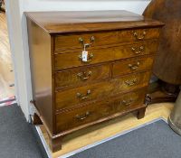 A George III mahogany secretaire chest, width 99cm, depth 52cm, height 98cm