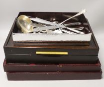 A matched part canteen of mid 20th century Italian 800 standard white metal cutlery, weighable