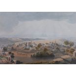 Havell after Henry Salt, coloured aquatint, The Pyramids at Cairo, number XXIV, visible sheet 51 x