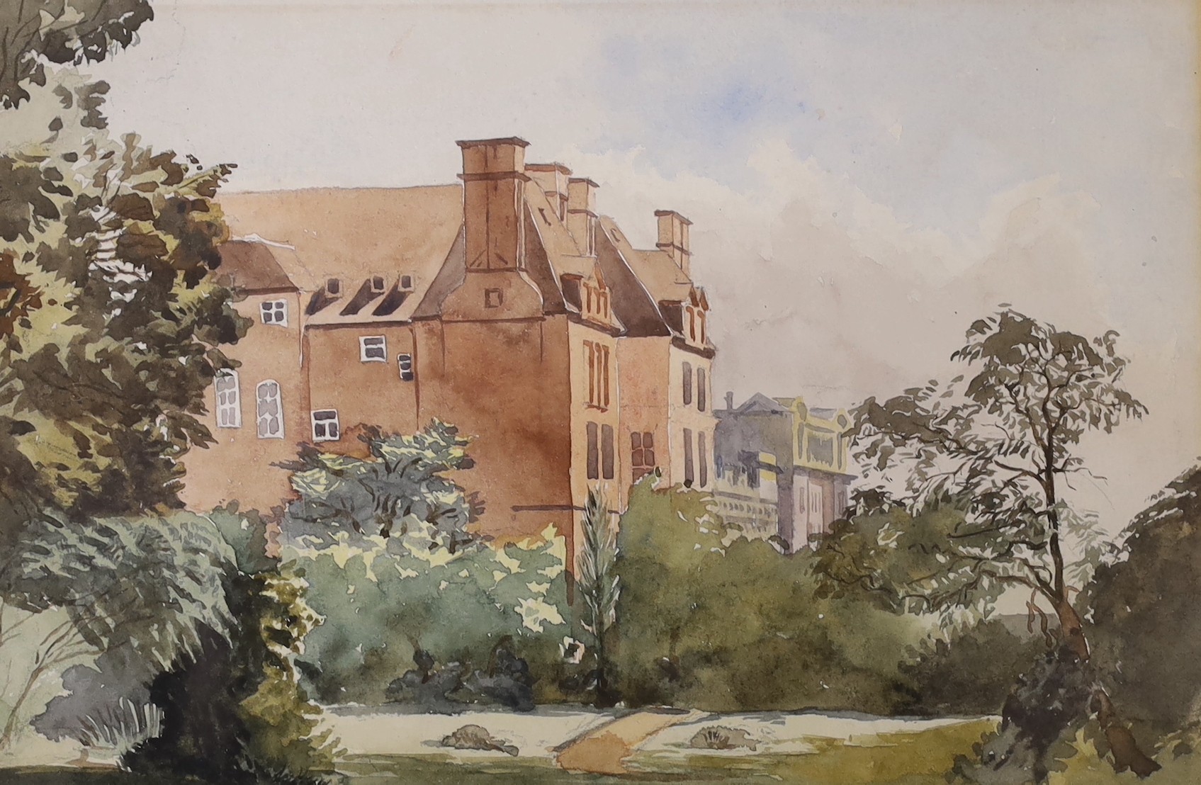 Victorian School, three watercolours, Houghton Ruins and View of a Country House and a View of a - Image 3 of 4
