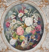 Middleton Holding, oil on canvas, Still life of flowers in a jug, signed and dated 1946, painted