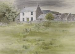 Rosemary Stubbs (20th C.), watercolour, Welsh farm and Snowdonia, signed, 38 x 52cm