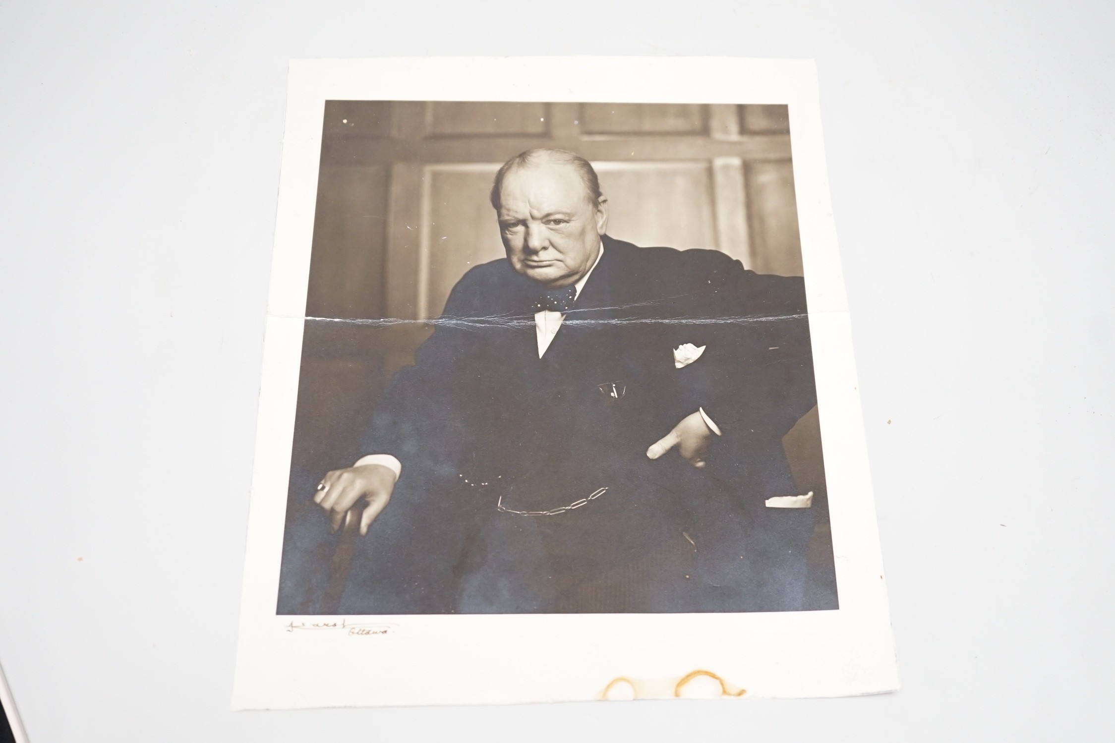 Yousuf Karsh, Ottawa, photo of Winston S. Churchill, signed by photographer - Image 2 of 4