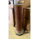 A Victorian style faux porphyry marble pedestal column, height 110cm