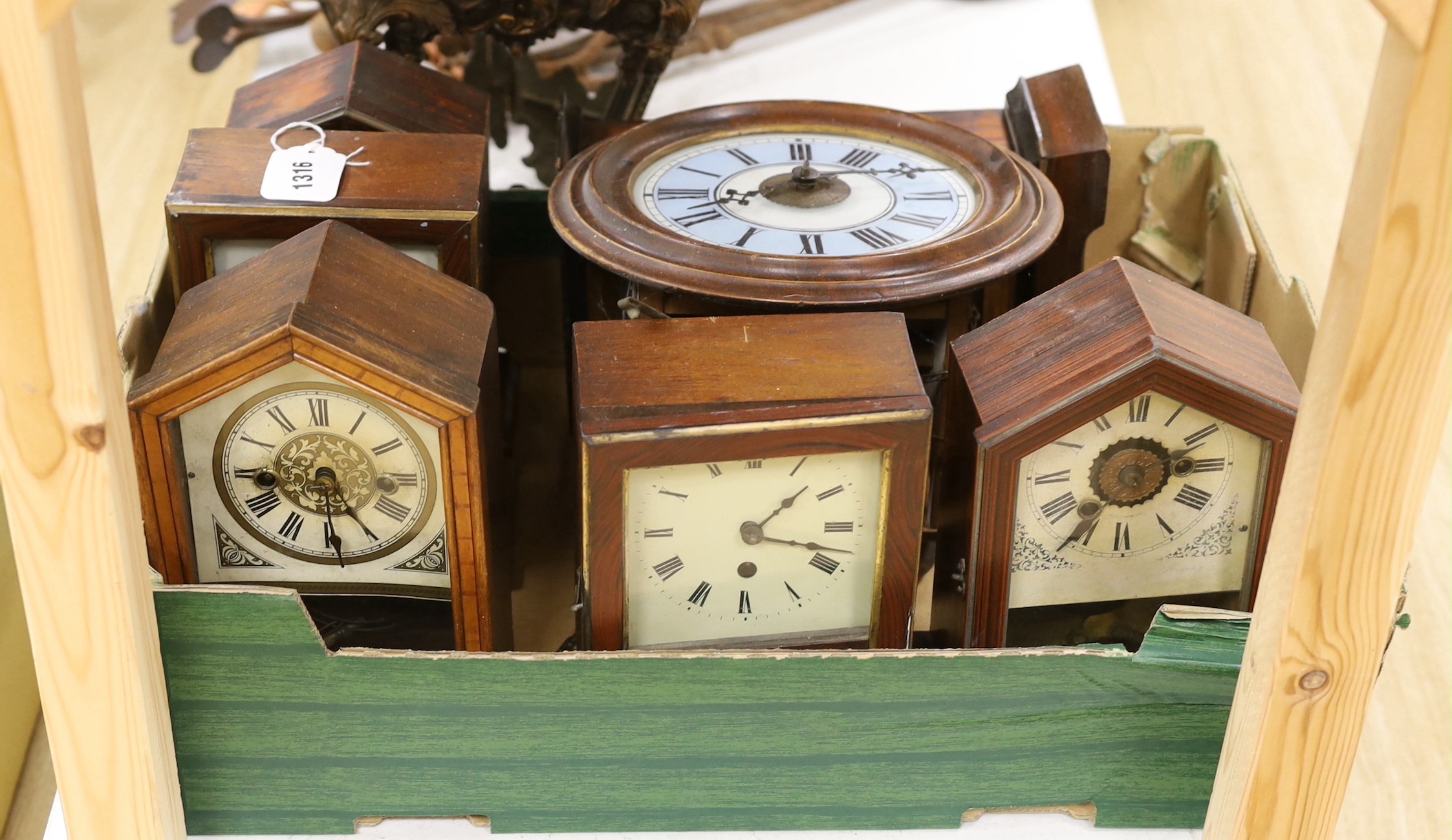 Seven various 19th century Black Forest clocks - Image 5 of 5